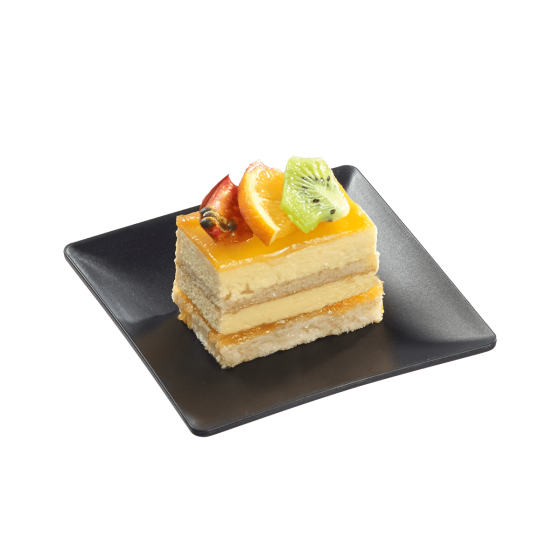 Piatto Fluid' in PP nero da 110x110 mm