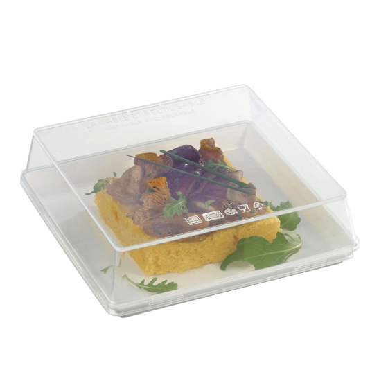Couvercle PP pour assiette Quartz PP 160x160 mm