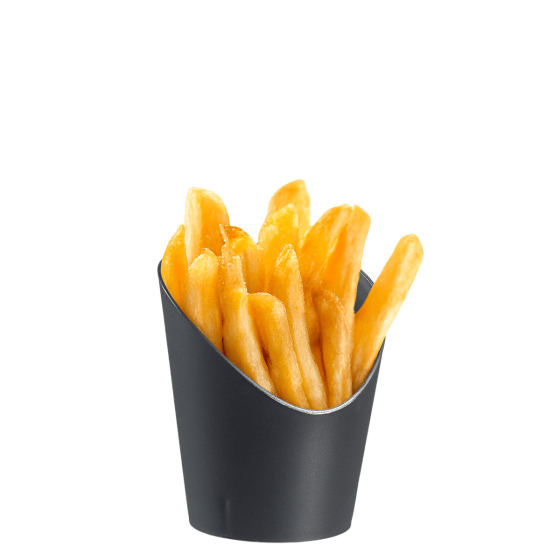 Barquette frites LOOP PP noir H90 Ø74 mm