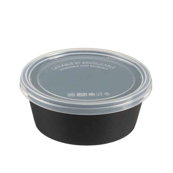 Saladier LOOP avec couvercle PP noir 750 ml