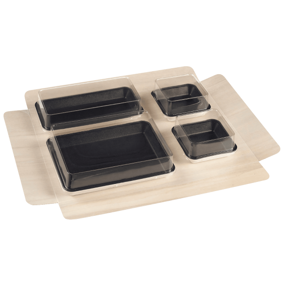 Base vassoio Set legno 374x270x52 mm