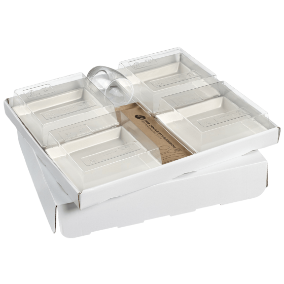 Coperchio per vassoio Ecokraft compatto bianco brillante