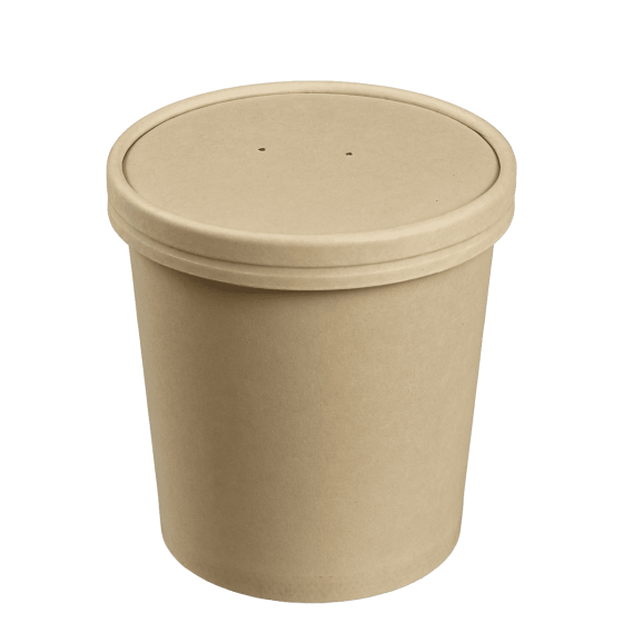 Pot fibre de bambou avec lamination + couvercle 450 ml