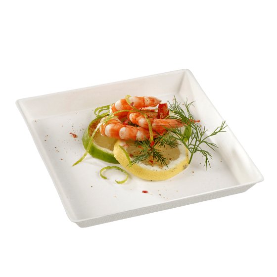 Piatto Quartz in polpa di canna da 130 x 130 mm