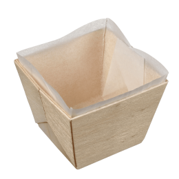 Vaschetta quadrata alta con carta da forno da 180 ml