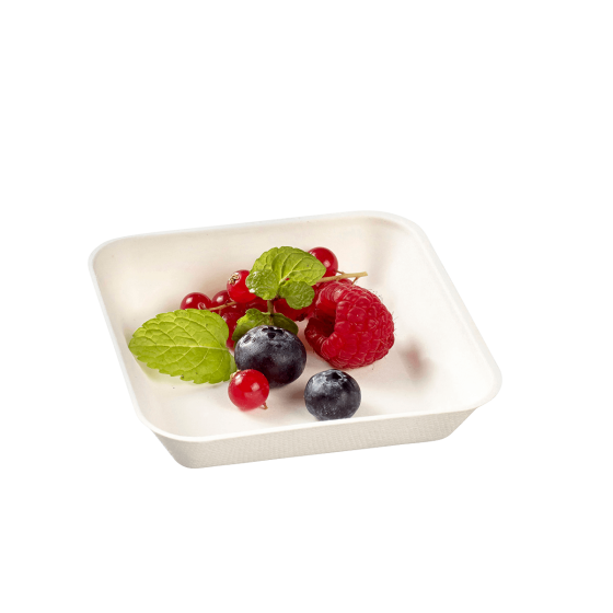 Piatto Kanopée in polpa di canna da 100x100 mm