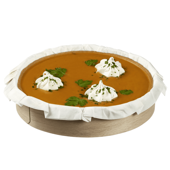 Teglia circolare in legno con carta da forno Ø 200 mm