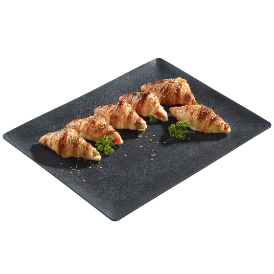 Vassoio Fluid' in PP nero con texture da 390x290 mm