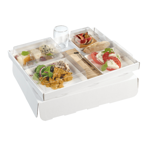 Base montée pour plateau Ecokraft blanc brillant 367x297x30