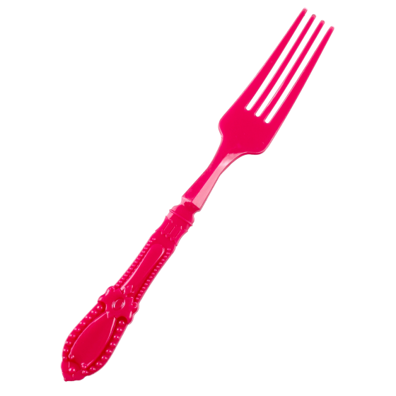 Mini forchetta Baroque fucsia PS - 12 pacchi da 25