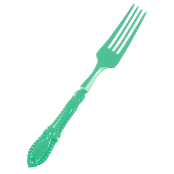 Mini forchetta Baroque verde acqua PS - 12 pacchi da 25