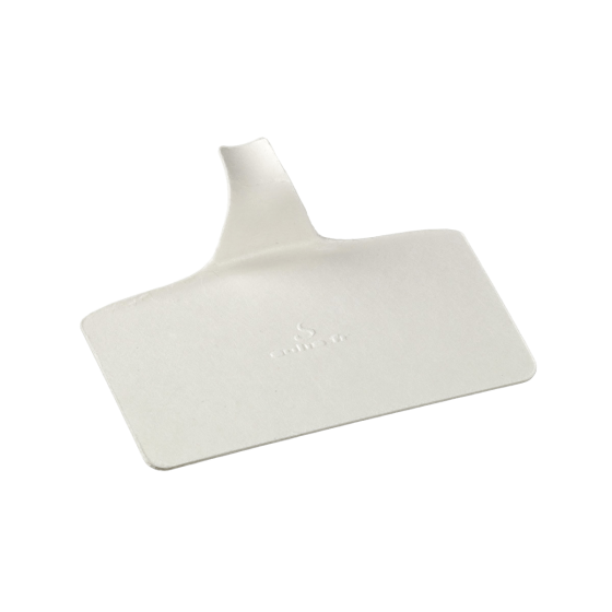 Support à pâtisserie pulpe de canne Palet rectangle 100x55mm