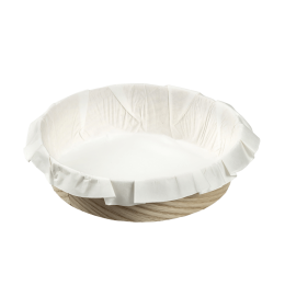 Teglia circolare in legno con carta da forno Ø 160 mm