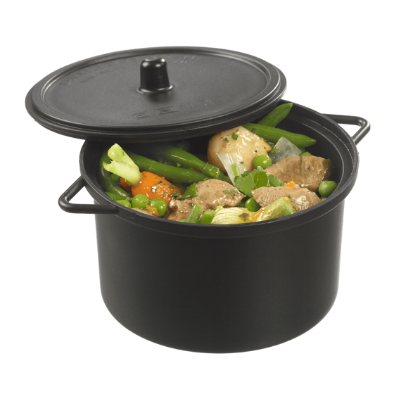 Cocotte LOOP avec couvercle PP noir 650 ml