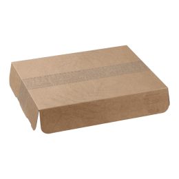 Coperchio per vassoio Ecokraft decorazione foglia 366x295mm