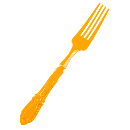 Mini fourchette Baroque orange PS - 12 paquets de 25