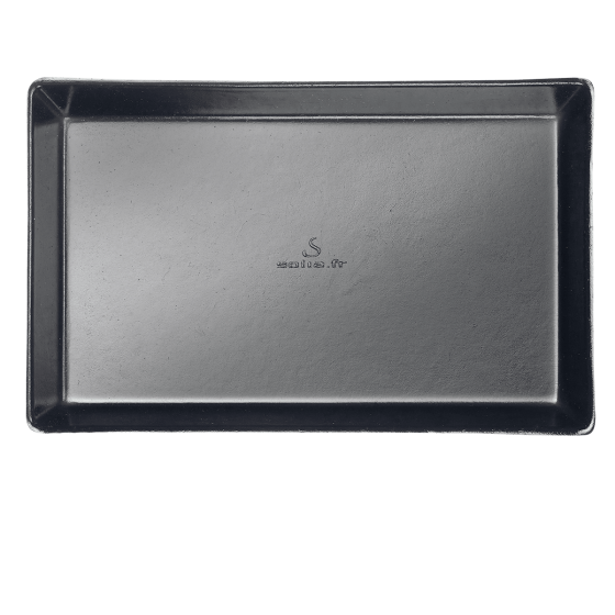 Piatto Quartz in polpa di canna laminato nero 160 x 100 mm