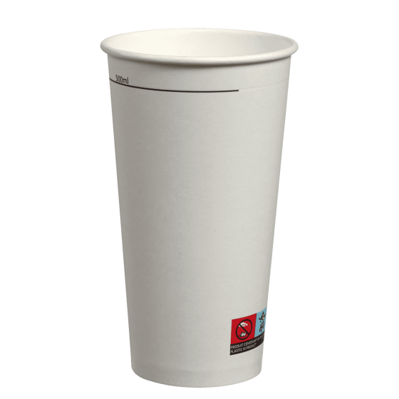 Bicchiere bianco 580 ml graduato da 500 ml