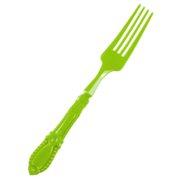 Mini forchetta Baroque verde PS - 12 pacchi da 25