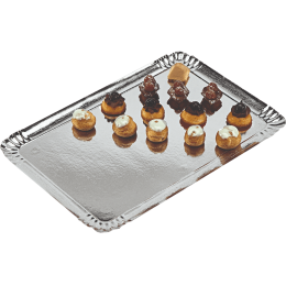 Plateau traiteur argenté 420x280 mm