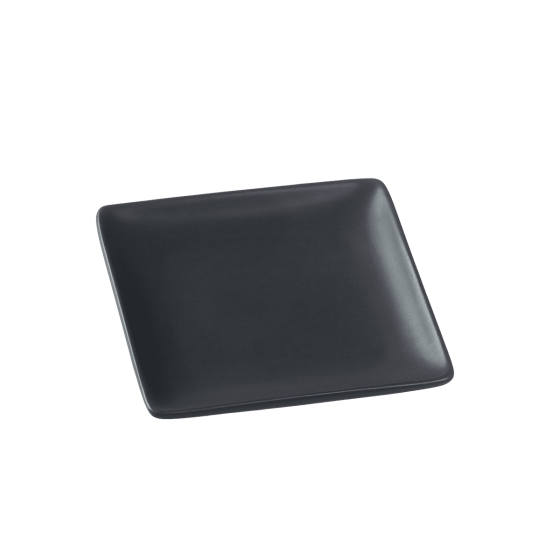 Piatto Fluid' in ceramica nera da 110x110x14 mm