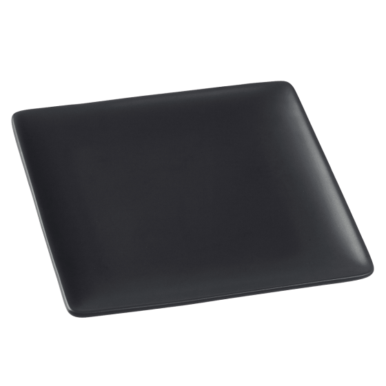 Piatto Fluid' in ceramica nera da 160x160x15 mm