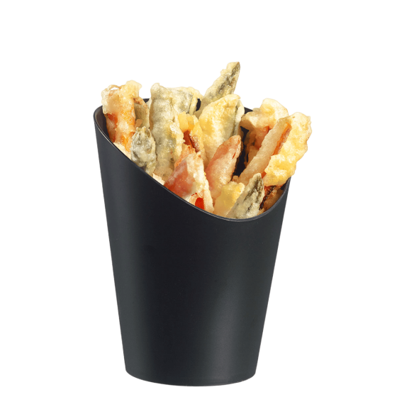 Vaschetta per patatine fritte LOOP in PP nero H125 Ø91 mm