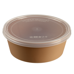 Insalatiera LOOP + coperchio in PP beige scuro 1.300 ml