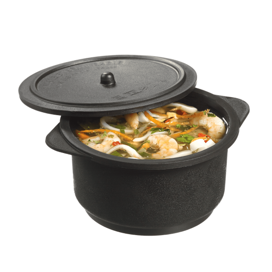 Pentola LOOP con coperchio PP nero 350 ml