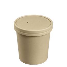 Pot fibre de bambou avec lamination + couvercle 380 ml