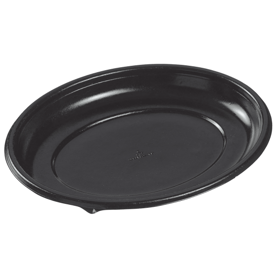 Piatto Galaxie ovale nero laminato da 200 x 160 x 22 mm
