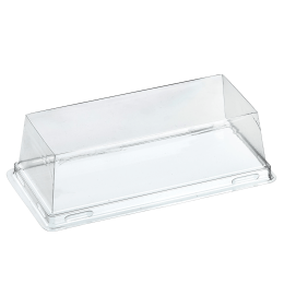 Couvercle RPET pour assiette Quartz pulpe de canne 130x60mm