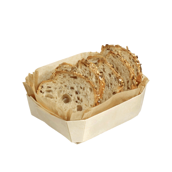 Barquette rectangle + papier cuisson 123x97x39 mm