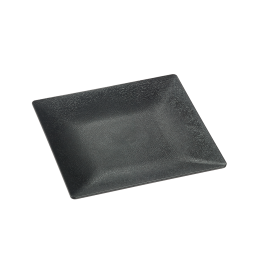 Assiette Fluid' PP noir texturé 160x160 mm