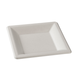 Piatto quadrato in polpa di canna da 200 x 200 mm