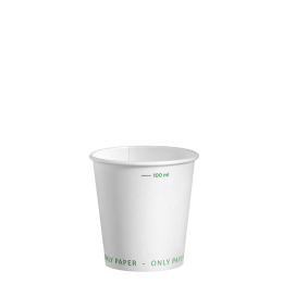 Bicchiere 100% in cartone bianco da 120 ml