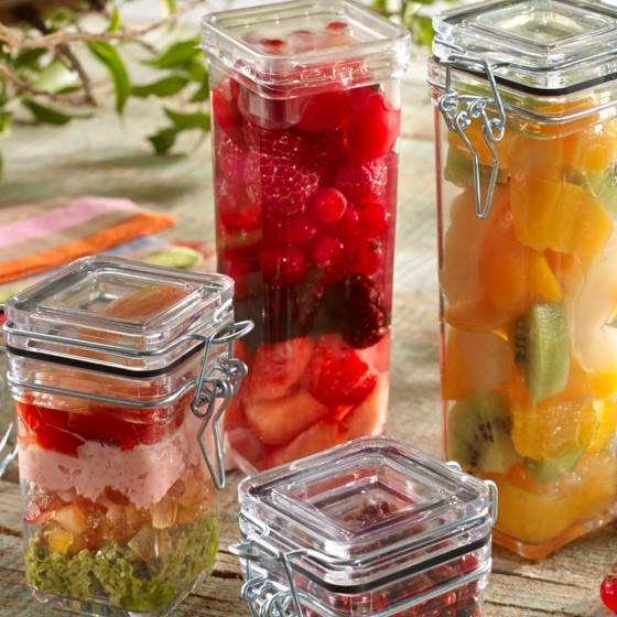 Vasetto Tradition quadrato con coperchio a cerniera 220 ml