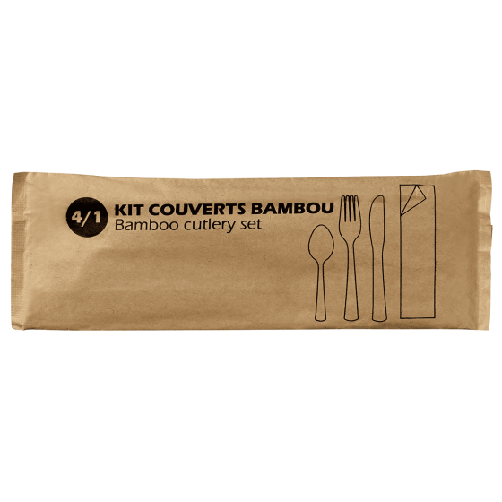Kit couverts 4/1 bambou 230x71 mm