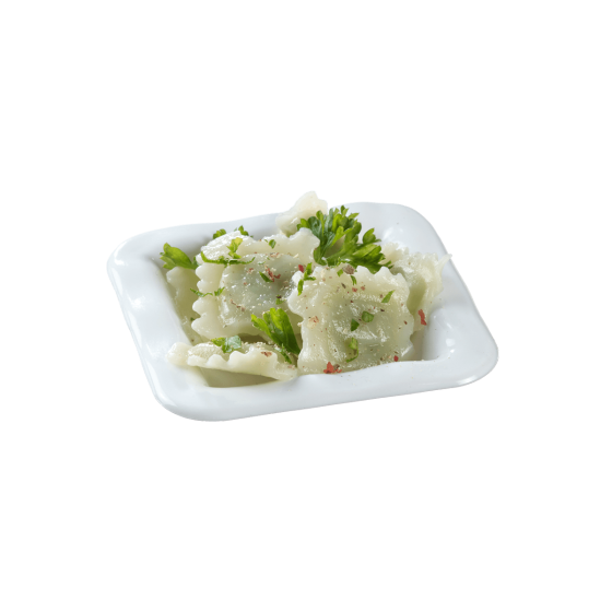 Verrine Pasta Raviole carrée PP blanc 22 ml