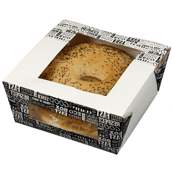 Scatola per bagel con finestrella