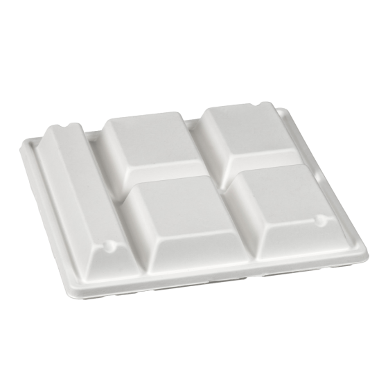 Coperchio in polpa di canna per Vassoio Five con 5 scomparti