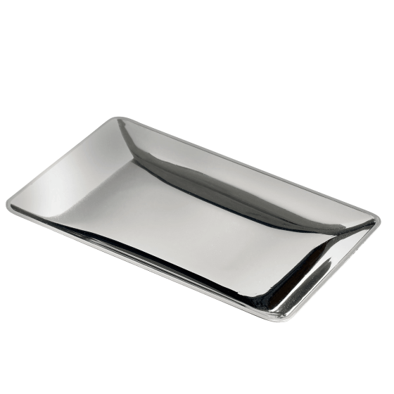 Assiette Fluid argentée 90x60x9 mm