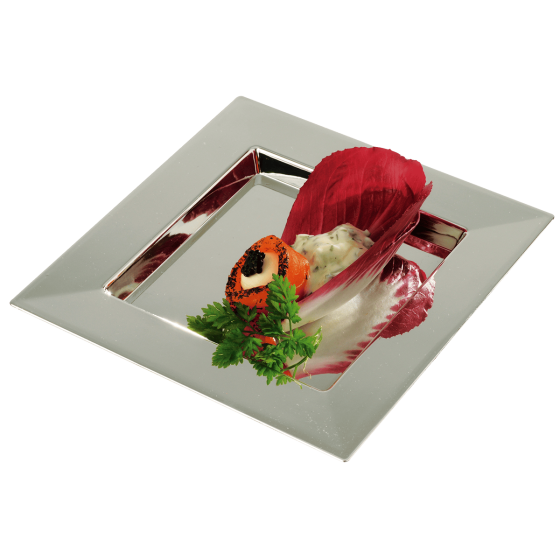 Assiette Diamant argentée 225x225 mm