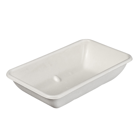 Vaschetta Quantum in polpa di canna laminata da 400 ml