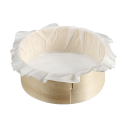 Teglia circolare in legno con cocca + carta da forno Ø130 mm