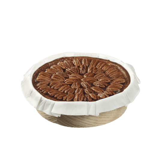 Teglia circolare in legno con carta da forno Ø 140 mm