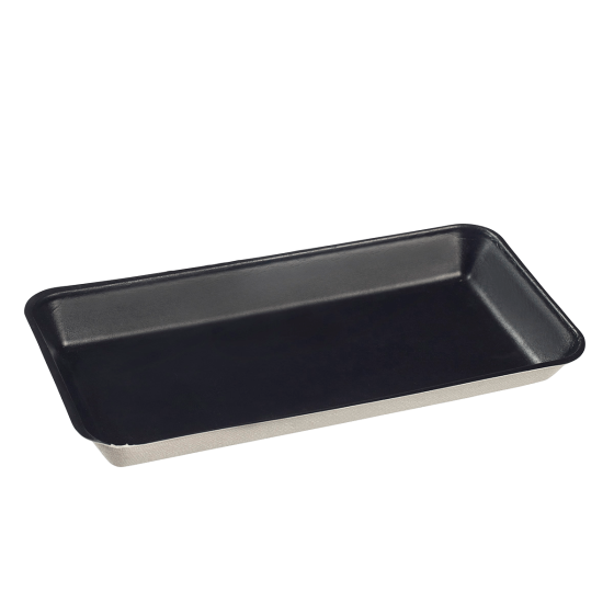 Assiette Kanopée laminée PE noire 200x100 mm