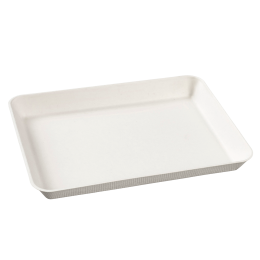 Assiette Kanopée 200x150x20 mm pulpe blanche laminée PE sans PFAS