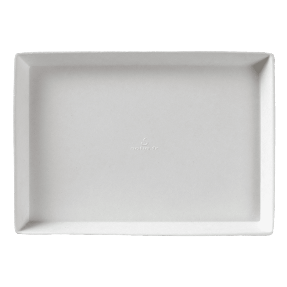 Assiette Quartz pulpe de canne blanche 185x130 mm