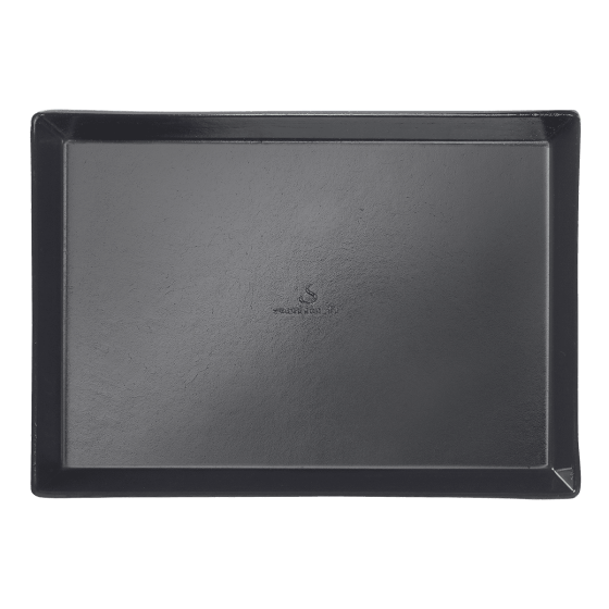 Assiette Quartz pulpe laminée noire 185x130 mm